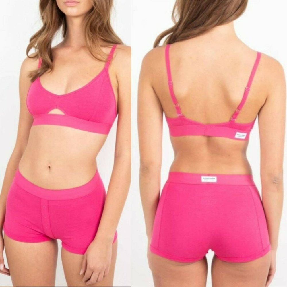 NWT Richer Poorer Women's Cutout Bralette Pink Racerback Adjustable Stra…